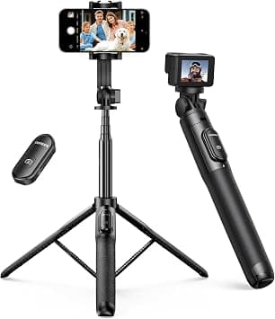 UGREEN 60"/152cm Selfie Tripod Extendable Phone Tripod Fit for All Phones | Alloy Camera Stand Bluetooth Remote Control All in One Selfie Stand for iPhone 17 Pro Max S26 Ultra Black على Amazon.ae - متتبع الأسعار