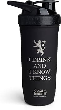 Smartshake Reforce Stainless Steel Game Of Thrones I Know Things, Shaker Bottle (900 ML /30oz) | Lightweight Resistance Sports Shaker Bottle with a Soft Lid | Leakproof, BPA Free & DEHP Free on Amazon.ae - Price Tracker
