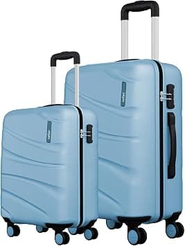 Safari Persia 8 Wheels Trolley Bags, Pearl Blue, Set of 2 (55 cm + 65 cm), Hardside Polycarbonate luggage set of 2 with a combination lock, 8 wheels in Pearl Blue color on Amazon.ae - Price Tracker