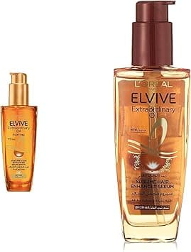 L'Oreal Paris Elvive Extraordinary Oil Serum For All Hair Types, 100Ml & Extraordinary Oil Beautifying Oil Multi-Usage Dried Out Hair 100ml on Amazon.ae - Price Tracker