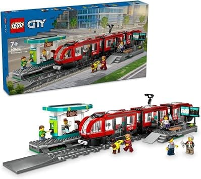 LEGO City Downtown Tram and Station 60423 | Tram & Station Building Toy, 6 Minifigures & Guide Dog Figure, Role Play, Gift for 7+ Year Old Boys & Girls, 811 Pieces - متتبع أسعار Amazon.sa