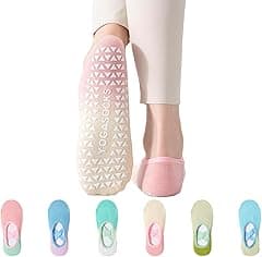 6 Pairs Pilates Socks for Women - Non Slip Grip Socks for Yoga, Barre, Hospital, Dance, Barefoot - Amazon.ae Price Tracker