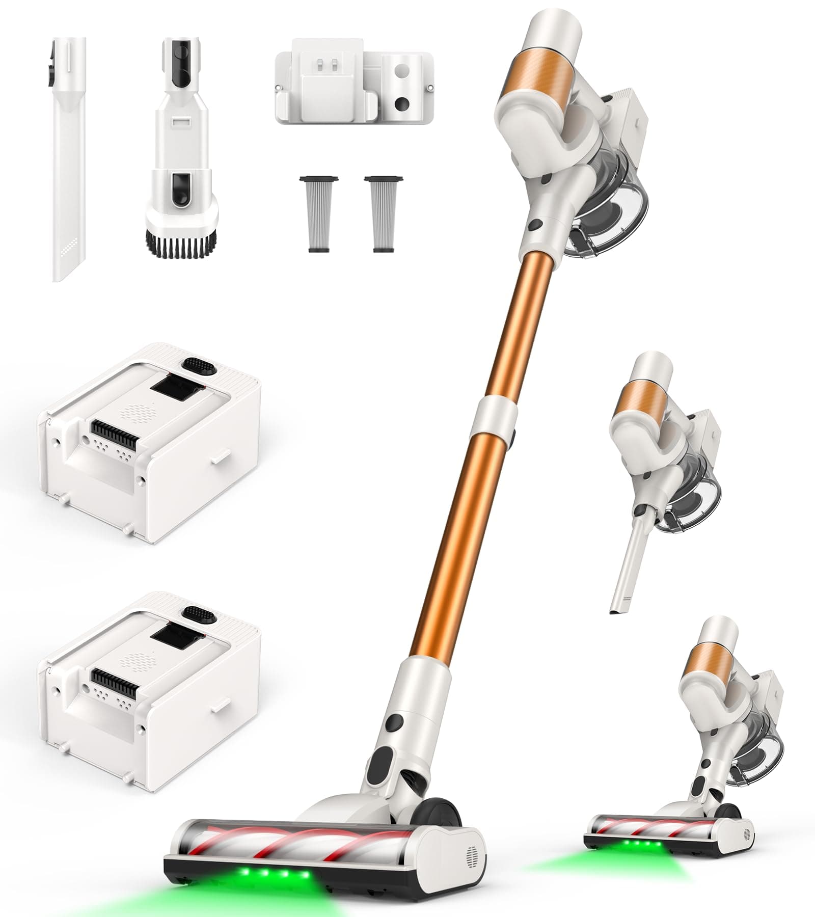 Cordless Vacuum Cleaner, 2 Batteries 110 Mins Runtime, 580W 48KPA Stick Vacuum with Self-Standing, LED Display,Tangle-Free Brush, Vacuum Cleaners for Home Floor, Carpet, Pet Hair on Amazon.ae - Price Tracker