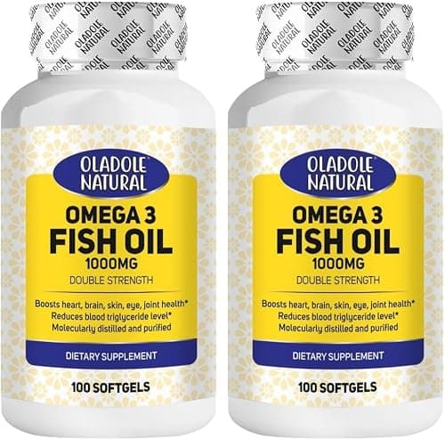 Oladole Natural Omega-3 Fish Oil 1000mg (100 Softgels) |360mg EPA & 240mg DHA for Molecularly Distilled, Anti-Inflammatory Support for Heart, Brain, Skin, Eye & Joint Health | | Gluten-Free & Non-GMO on Amazon.ae - Price Tracker