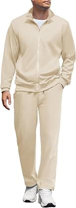COOFANDY Men's Tracksuits Casual Sweatsuit 2 Piece Full Zip Athletic Jogging Suit Sets Sport Sweat Suit - Best Deal Finder
