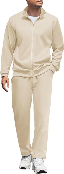 COOFANDY Men's Tracksuits Casual Sweatsuit 2 Piece Full Zip Athletic Jogging Suit Sets Sport Sweat Suit - Best Deal Finder