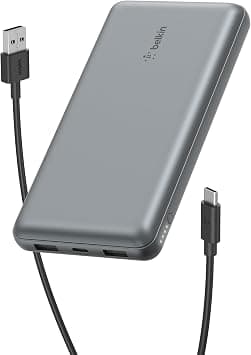 Belkin Portable Charger, USB C Power Bank 20000 mAh w/2 USB-A Ports, 15W w/A to C Cable - iPhone 17, Air, Pro, Pro Max, AirPods, Samsung Galaxy S25,iPad,Nintendo Switch 2,Google Pixel 10 – Space Gray on Amazon.ae - Price Tracker