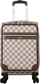 Steve Madden Designer Luggage Collection - Lightweight Softside Expandable Suitcase for Men & Women - Durable 20 Inch Carry On Bag with 4-Rolling Spinner Wheels (Chalet Brown, 20in) on Amazon.ae - Price Tracker