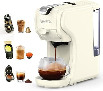 Cafelffe MK-611 3 in 1 Multi Capsule Coffee Machine Pod Maker,Adjustable Cup Height, 19 Bar Hot/Cold Quick Brew,Compact Espresso Machine for Home & Office Use, Nes Original/DG/Ground Compatible - متتبع أسعار Amazon.sa