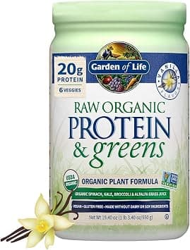 Garden of Life Raw Organic Protein & Greens Vanilla - Vegan Protein Powder for Women and Men, Plant and Pea Proteins, Greens & Probiotics, Gluten Free Low Carb Shake Made Without Dairy 20 Servings - Amazon.ae Price Tracker
