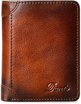 Men's Leather Wallets with RFID Blocking,Genuine Leather Wallet for Men with ID Window,Head Layer Cowhide Slim Minimalist Wallet Credit Card Holder (Yellow Brown) on Amazon.ae - Price Tracker