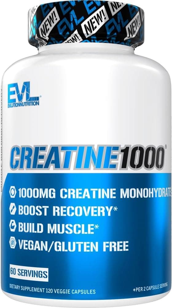 Evlution Pure Creatine Monohydrate Capsules 1000mg Nutrition Pre and Post Workout Recovery Vegan Creatine Pills for Muscle Gains and Muscle Recovery Supplement - Creatine Muscle Builder for Men on Amazon.ae - Price Tracker