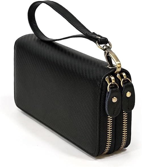 LUUFAN Men's Genuine Leather Long Wallet with Zipper Pocket Vintage Bifold Checkbook Purse on Amazon.ae - Price Tracker