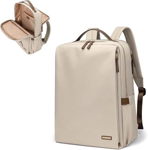 Laptop Backpack for Women, Casual Work and Travel Daypack Fits 15.6 Inch Laptop, Stylish Computer Bag for School or Office Use, Apricot على Amazon.ae - متتبع الأسعار