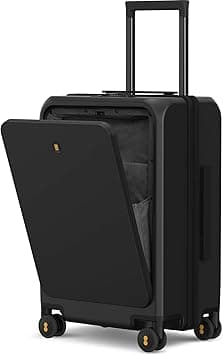 LEVEL8 Carry-on Suitcase 20 Inch with Laptop Compartment, Travel Lightweight Luggage Hard Shell with USB Charging Port, Cabin Size with 8 Spinner Wheels, TSA (55cm, 35L , Black) on Amazon.ae - Price Tracker