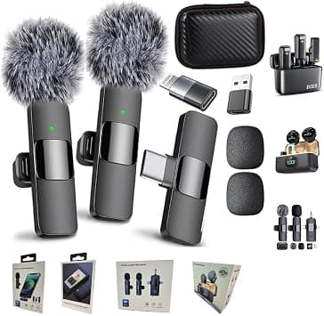 Cybrixus USB C Wireless Lavalier Microphone for iPhone, Mini Lav LED Mic for Android with Noise Cancelling, Lapel Podcast Microphone for Tiktok Content Creator Video Recording, Streaming, Vlogging on Amazon.ae - Price Tracker