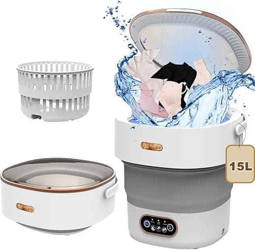 Mini Washing Machine, Portable Small Washing and Dryer Machine, Collapsible Washer with Spin for Travel, Apartment, Baby Clothes, Socks 15L on Amazon.ae - Price Tracker