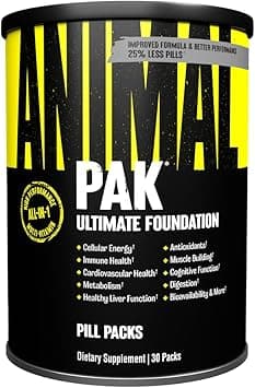 Animal Pak - Convenient All-in-One Vitamin & Supplement Pack - Zinc, Vitamins C, B, D, Amino Acids and More - Sports Nutrition Performance Mulitvitamin for Women & Men - Updated Version - 30 Count - Amazon.ae Price Tracker