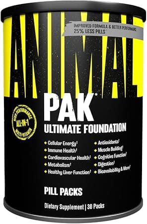 Animal Pak - Convenient All-in-One Vitamin & Supplement Pack - Zinc, Vitamins C, B, D, Amino Acids and More - Sports Nutrition Performance Mulitvitamin for Women & Men - Updated Version - 30 Count on Amazon.ae - Price Tracker