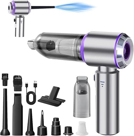 Car Vacuum Cleaner Cordless,Wireless Mini Vacuum Cleaner 4-in-1 Compressed Air Duster &amp; Air Blower &amp; Pump，Portable Handheld Vacuum with Brushless Motor for Car, Home, Office,Camping on Amazon.ae - Price Tracker