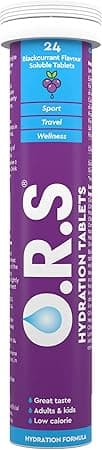 O.R.S Hydration Tablets - Blackcurrant, Pack of 1 | Winter Wellness Electrolytes for Dehydration, Sports & Travel Recovery | Oral Rehydration Salts for Electrolyte Replacement | Vegan & Gluten-Free on Amazon.ae - Price Tracker