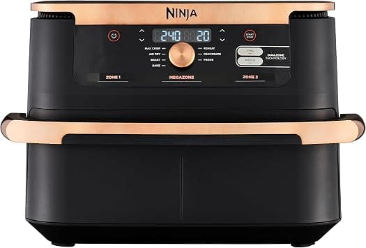 Ninja Foodi FlexDrawer Air Fryer, Tongs, Dual Zone With Removable Divider, Large 10.4L Drawer, 7-in-1, Air-Fryer, Air Fry, Roast, Bake, Crisp, Non-Stick Dishwasher Safe Parts, Black & Copper,AF500UKCP on Amazon.ae - Price Tracker