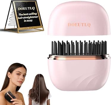 Mini Hair Straightener Portable 2026 Cordless Curling Iron Small Flat Steam Hair Straightener Brush Travel Hot Styling Tools for Women Wireless Tiny Ceramic Hairdressing Comb Size on Amazon.ae - Price Tracker