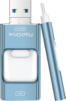 ZARMST Flash Drive for iPhone 256GB, 4 in 1 USB Type C Memory Stick, Photo Stick External Storage Thumb Drive for iPhone iPad Android Computer, Sky Blue on Amazon.ae - Price Tracker