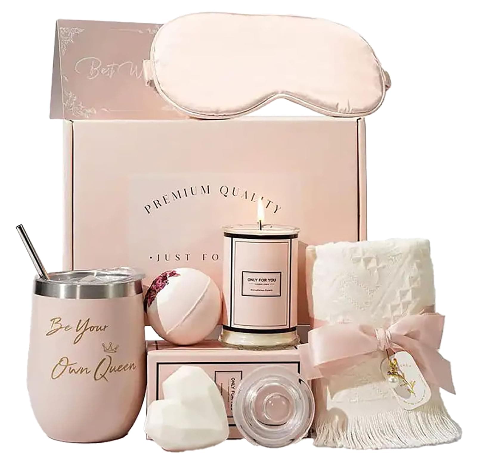 Miss Tiara Women's Gift Basket - Birthday Bliss with Scented Wax Chips Gift Set - Perfect for Wardrobe, Office, and Unforgettable Holiday Gifts (1, Pink/Brown, A) on Amazon.ae - Price Tracker