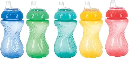 Nuby No-Spill Easy Grip Cup, 10 Ounce, Colors May Vary, 1 Pack | Spill-Proof, Dishwasher Safe, 6+ Months, For Kids على Amazon.ae - متتبع الأسعار