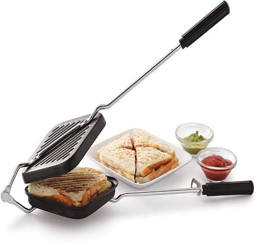 KSJONE Multifunction Double Sided Sandwich Maker Grill With Hand Toaster, Gas Operated on Amazon.ae - Price Tracker
