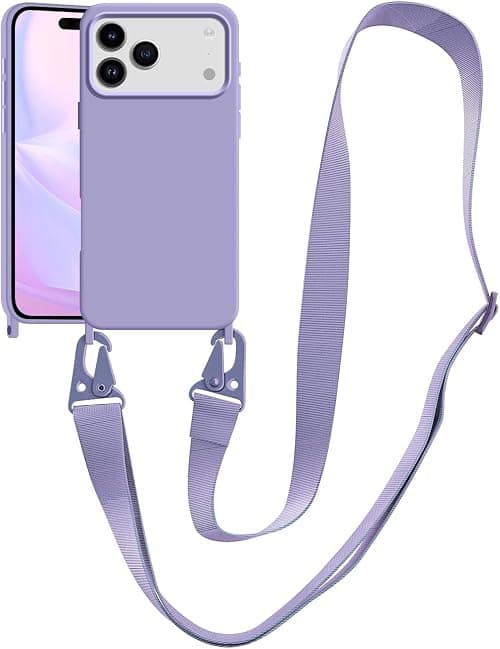Compatible with iPhone 17 Pro Max Case with Lanyard Crossbody iPhone Case with Strap Adjustable Shockproof Drop Protection Silicone Phone Cover for iPhone 17 Pro Max 6.9 inch Lavender Purple on Amazon.ae - Price Tracker