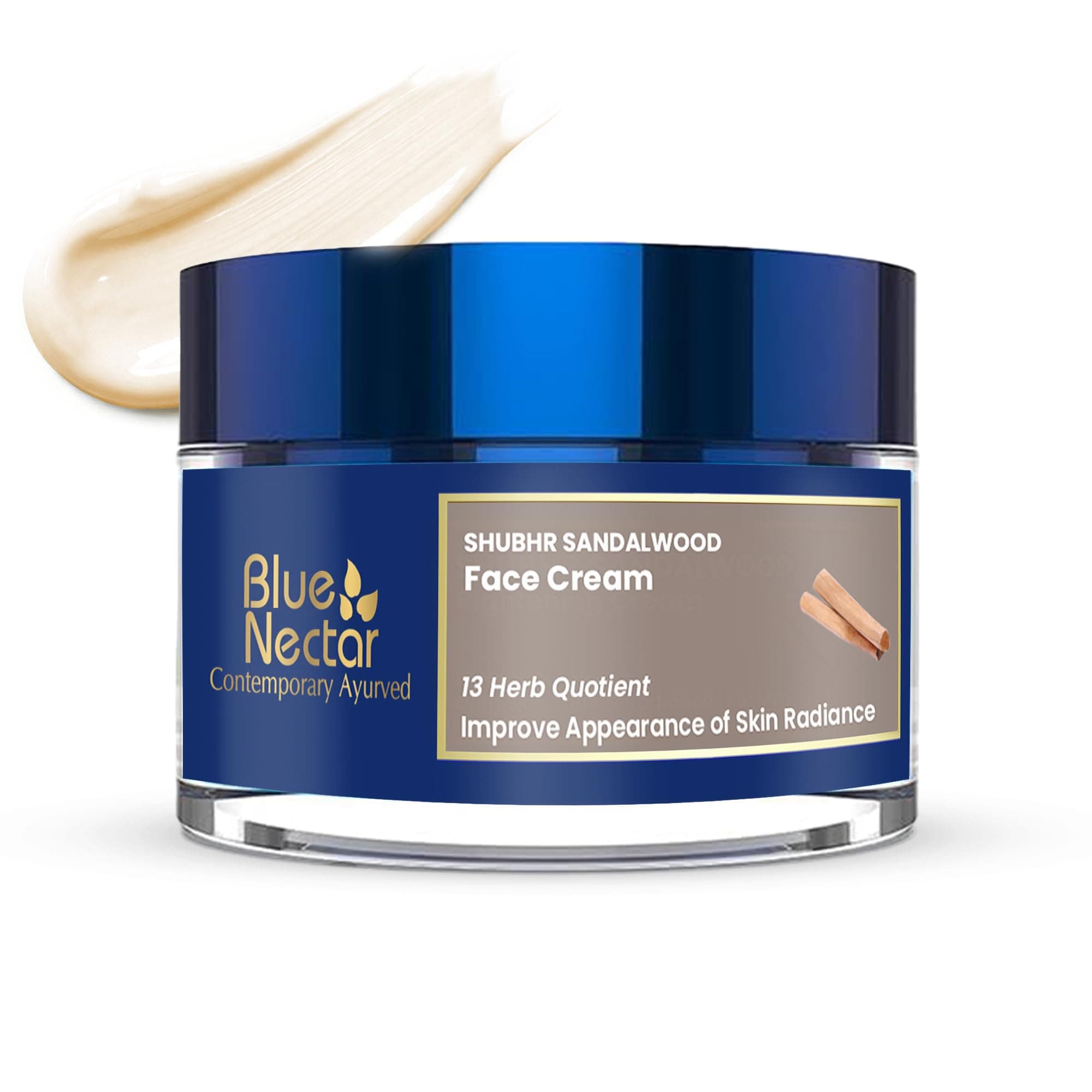 Blue Nectar Ayurvedic Sandalwood Radiance and Skin Brightening Cream | Moisturizing for Women for Daily Use | Face Cream for Women with Sun Protection (13 Herbs 50 g) on Amazon.ae - Price Tracker