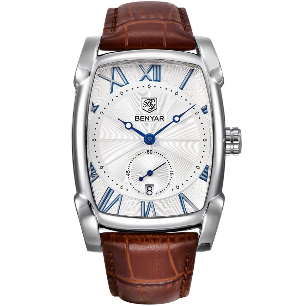 BENYAR Men's Watch Chronograph Stainless Steel Analog Quartz Watch 30M Waterproof Anti-Scratch Watch Silver Date Business Fashion Watch Classic Wristwatch Comfortable Watch on Amazon.ae - Price Tracker