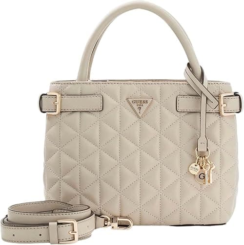 GUESS handbag shoulder bag crossbody Paisleigh Small Satchel Light Taupe beige on Amazon.ae - Price Tracker