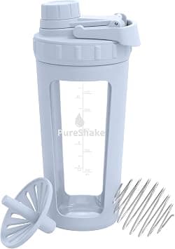 Paddi Glass Shaker Bottle for Protein - Odorless, BPA Free, Leak-Proof - 20 OZ | Graduated Ideal Fitness, Milkshake and Smoothies على Amazon.ae - متتبع الأسعار
