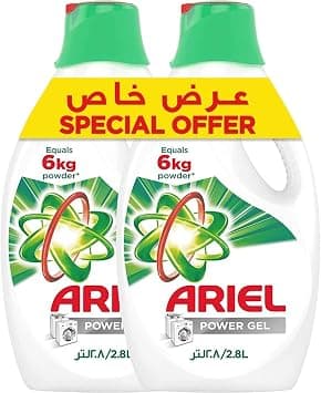 Ariel Automatic Liquid Gel Original Scent, Ariel Liquid Detergent, Stain-free Clean Laundry, 2.8L Dual Pack - متتبع أسعار Amazon.sa