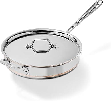 All-Clad 6403 SS Copper Core 5-Ply Bonded Dishwasher Safe Saute Pan with Lid / Cookware 3-Quart 6403SS EURO على Amazon.ae - متتبع الأسعار