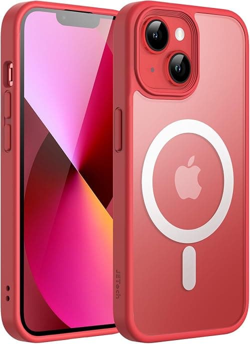 JETech Magnetic Case for iPhone 13 6.1-Inch Compatible with MagSafe, Translucent Matte Back Slim Shockproof Phone Cover (Red) on Amazon - Best Deal Finder