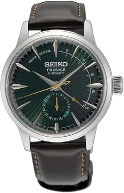 SEIKO SSA459 Automatic Watch for Men - Presage Collection - Rich Green Patterned Dial - Stainless Steel, Leather Band- Water-Resistant 50M on Amazon.ae - Price Tracker