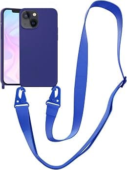 Compatible with iPhone 13 Case Crossbody Phone Case with Lanyard Neck Strap Adjustable Shockproof Drop Protection Silicone Phone Cover for iPhone 13, 6.1’’ Klein Blue - Best Deal Finder