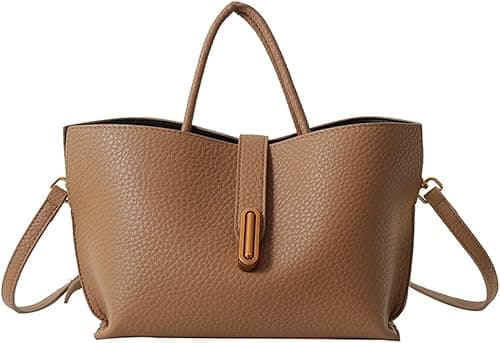 Luxury Women's Bucket Bag, PU Leather Tote Handbag with Small Purse, Khaki Brown Crossbody Shoulder Bag, Adjustable Strap for Work Shopping Travel on Amazon.ae - Price Tracker