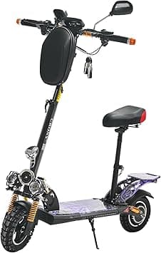 CRONY V10+ LED Electric Scooter, Front/Rear Suspension & Brake,45-68KM/H Speed, Bluetooth Speaker, Wide LCD display, Front Bag, Rearview Mirror & Phone holder, Full color LED footpad & base light - Amazon.ae Price Tracker