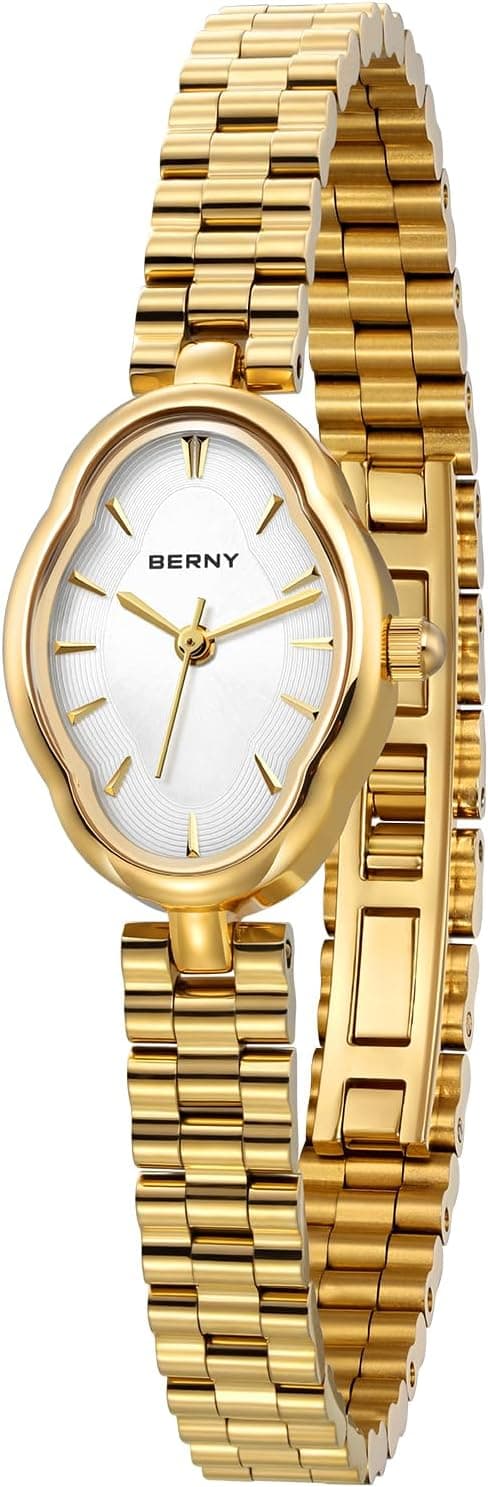 BERNY Gold Watch for Women Vintage Ladies Quartz Watch 3ATM Waterproof Fashion Female Wristwatch Luxury Bracelet Watches on Amazon.ae - Price Tracker