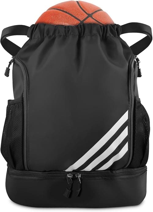 BIGTHREE Drawstring Gym Backpack, Waterproof Sports Bag with Shoe Compartment, Large Capacity Gym Bag, Sports Backpack for Men Women, Durable Drawstring Backpack for Football, Swimming على Amazon.ae - متتبع الأسعار