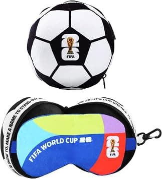 MESUCA FIFA World Cup 2026 Travel Pillow with Eye Mask - Official FIFA World Cup 2026 Merchandise -Soccer Ball Design Neck Pillow 2-in-1 Comfort for Traveling,Car,or Train على Amazon.ae - متتبع الأسعار