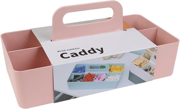 BLUE GINKGO Stackable Organizer Caddy – Korean-Made Portable Tote for Bathroom, Office, Crafts, or School Supplies (Long Rectangle, Pink) على Amazon.ae - متتبع الأسعار