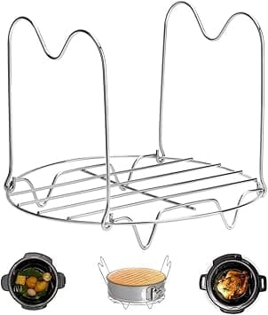 Createy Steamer Rack Trivet with Handles Compatible with Instant Pot Accessories 5.7l 5.7l, Pressure Cooker Trivet Wire Steam Rack, Great for Lifting out Whatever Delicious Meats & Veggies You Cook on Amazon.ae - Price Tracker
