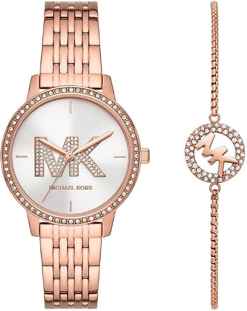 Michael Kors MK1052SET Ladies Melissa Watch and Bracelet Gift Set, White, MK1052SET-AMZUK on Amazon.ae - Price Tracker