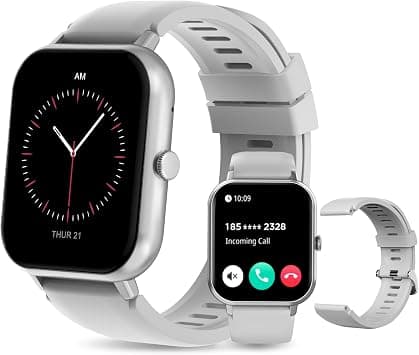 PEJE ZW01 Smartwatch - 1.83" Display, Bluetooth Calls, 15-Day Battery, IP68 Waterproof, 123+ Sports Modes, SpO2/HR/Sleep Monitor, Prayer Alerts,Smart watch Compatible Android iOS. (Silver) on Amazon.ae - Price Tracker